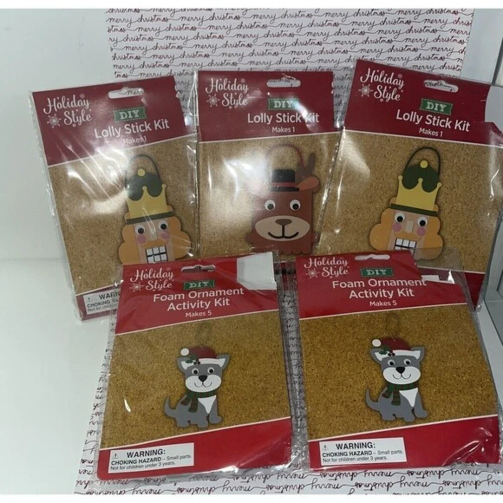 Christmas‎ Ornament & Decor Activity Kits Foam & Wood Lot-5 DIY Makes 13 Age 3+